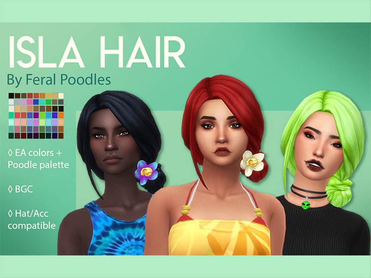 Isla Hair (Maxis Match) / Sims 4 CC