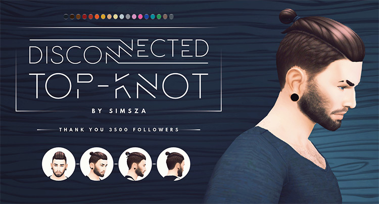 Disconnected Top-Knot Man Bun / Sims 4 CC