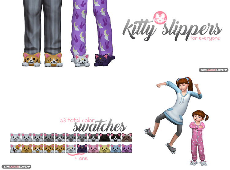 Kitty Slippers for Everyone / Sims 4 CC
