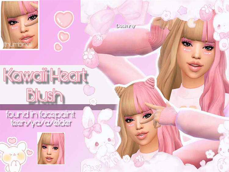 Kawaii Heart Blush / Sims 4 CC