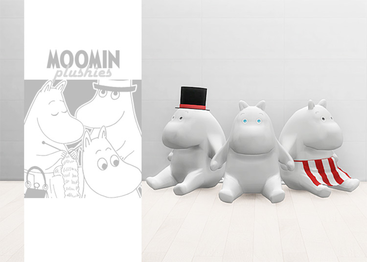 Moomin Plushies / Sims 4 CC