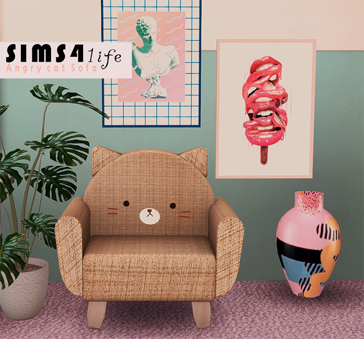 Angry Cat Sofa / Sims 4 CC