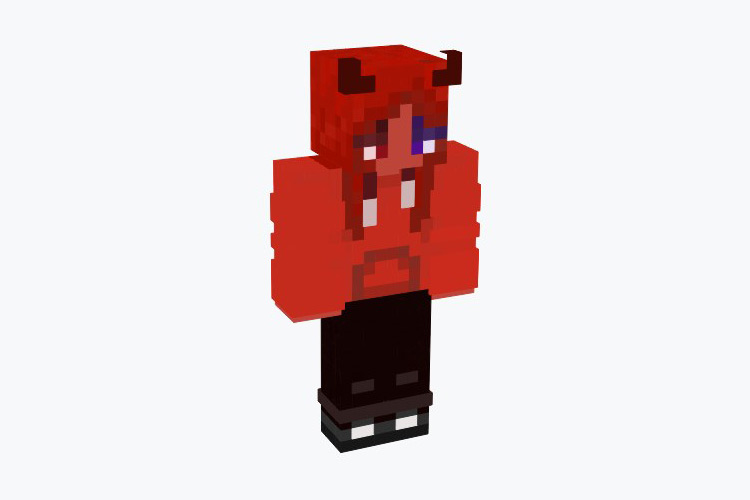Red Demon Lady Skin For Minecraft
