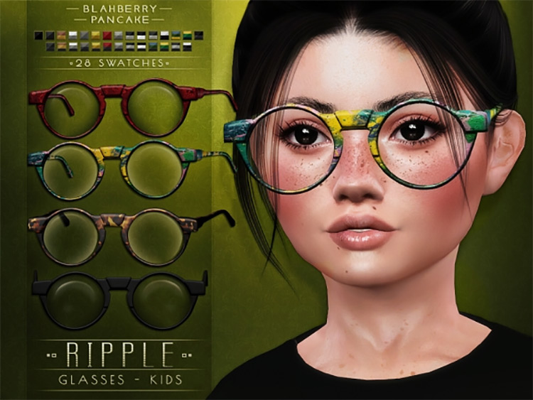 Ripple Glasses – Kids by blahberry pancake Sims 4 CC