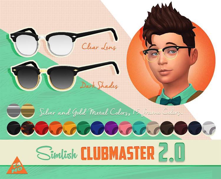 Simlish Clubmaster Ver. 2.0 by Tamo for Sims 4