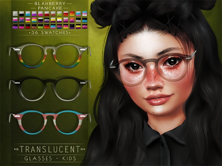 Translucent Glasses Kids by blahberry pancake Sims 4 CC