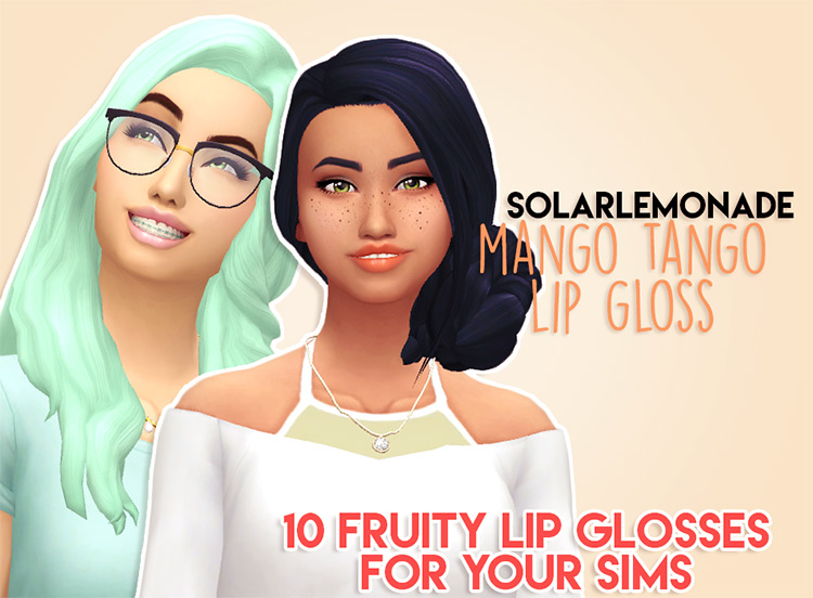 Mango Tango Lip Gloss for Sims 4
