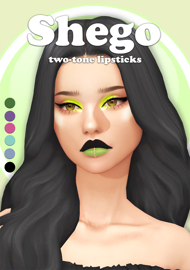 Shego Two-Tone Lipsticks Sims 4 CC