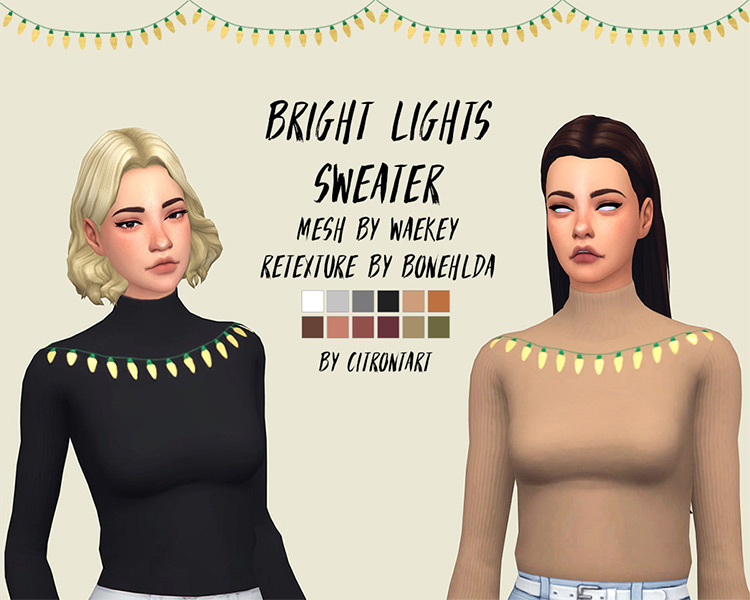 Bright Lights Sweater by citrontart / TS4 CC