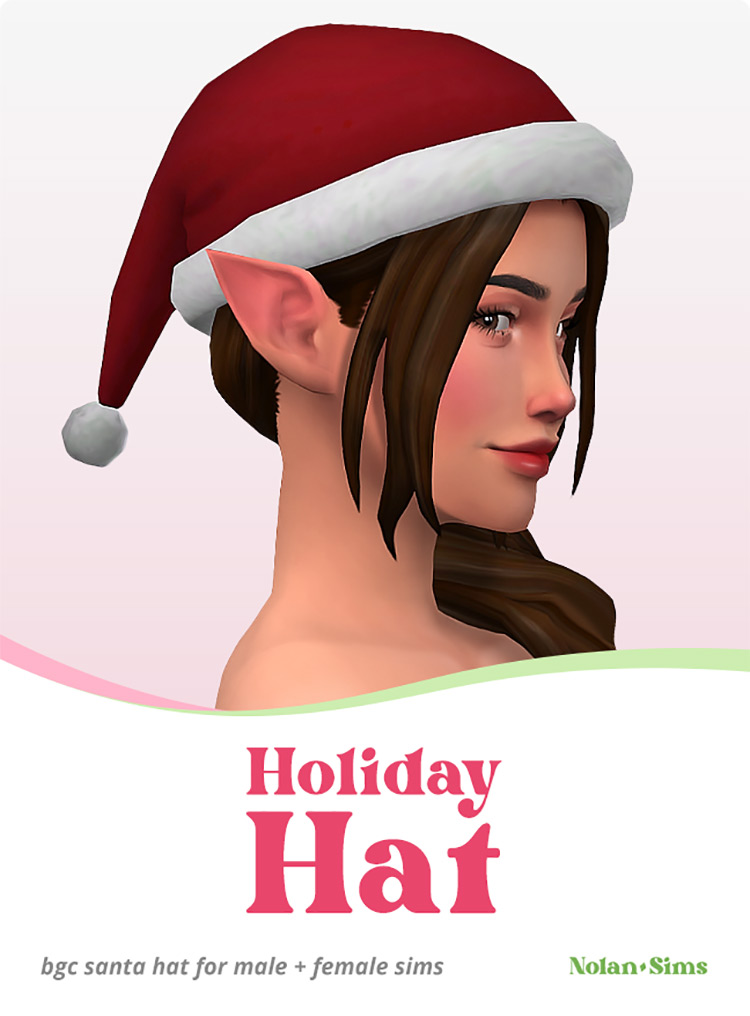Holiday Santa Claus Hat by Nolan-Sims / TS4 CC