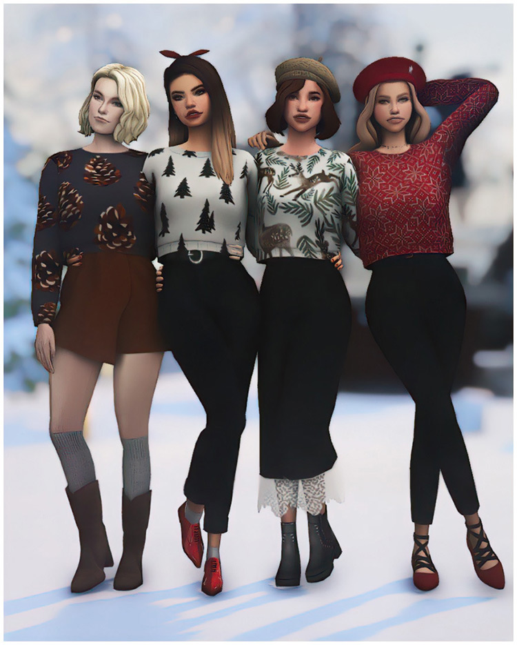 Christmas Came Early Sweaters Set by oliveandoaksims / Sims 4 CC