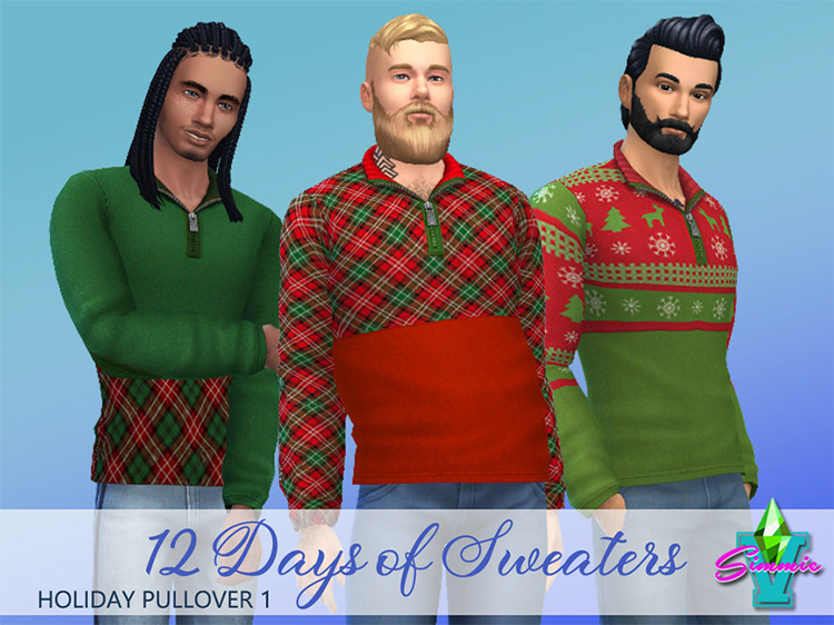 Holiday Pullover #1 by SimmieV / Sims 4 CC