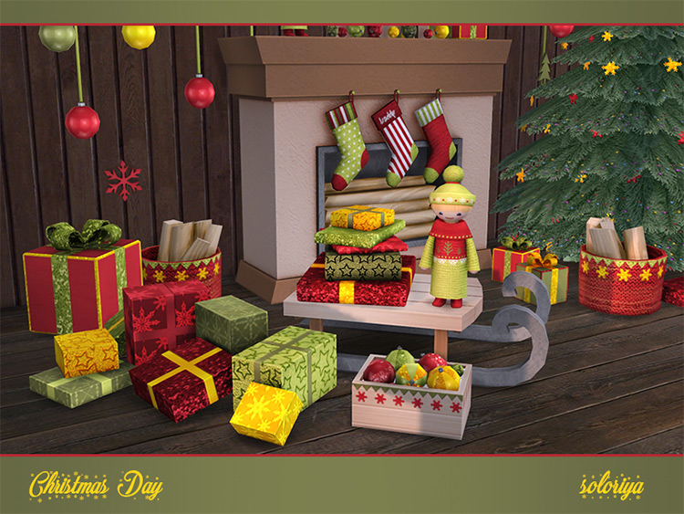 Christmas Day CC Set by soloriya for Sims 4