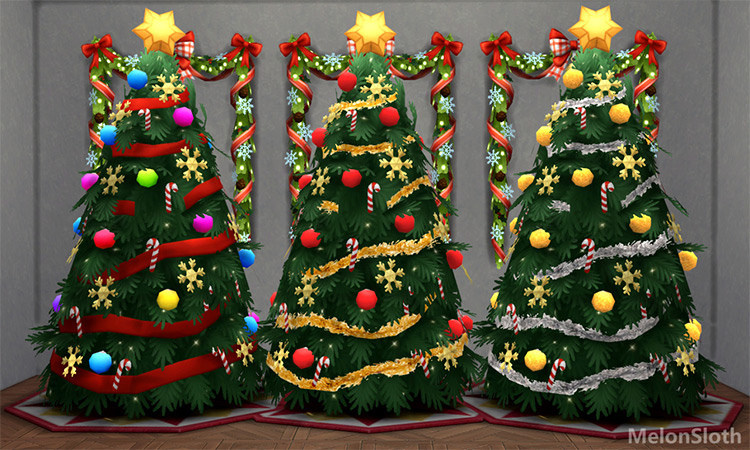 Grander Christmas Trees (Maxis Match) by MelonSloth / Sims 4 CC