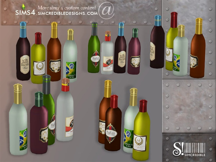 Industrial Bar Drink Bottles Sims 4 CC