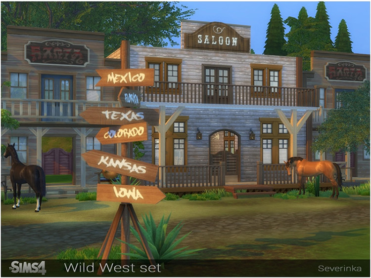 Wild West Set Sims 4 CC