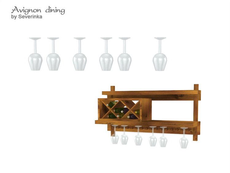 [Avignon Dining] Dangling Glasses Sims 4 CC