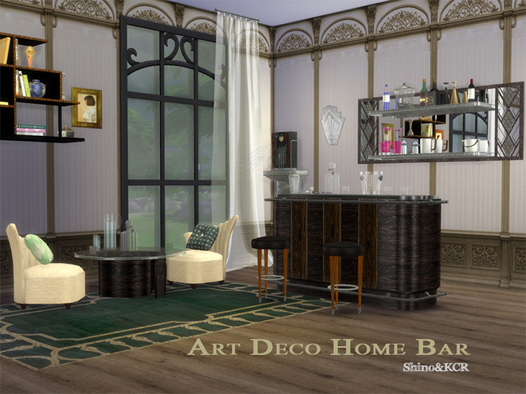 Art Deco Home Bar for Sims 4