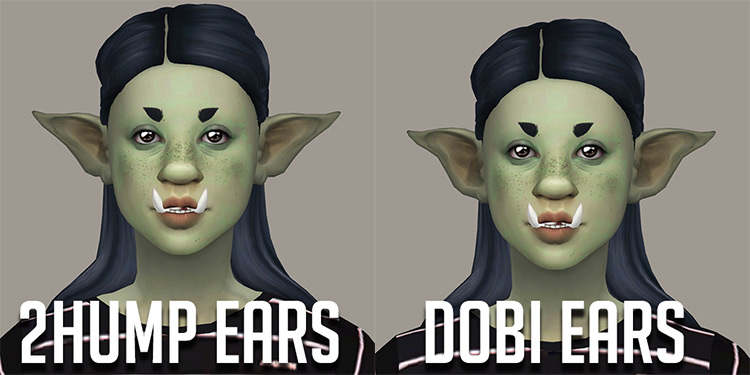 2Hump Ears + Dobi Ears / Sims 4 CC