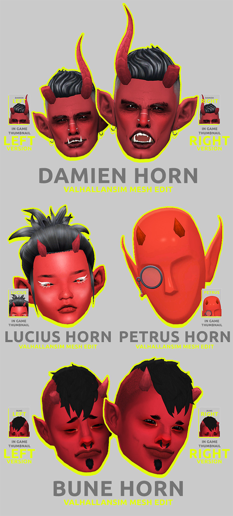 Horns Pack / Sims 4 CC