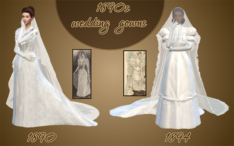 1890s Wedding Gowns TS4 CC