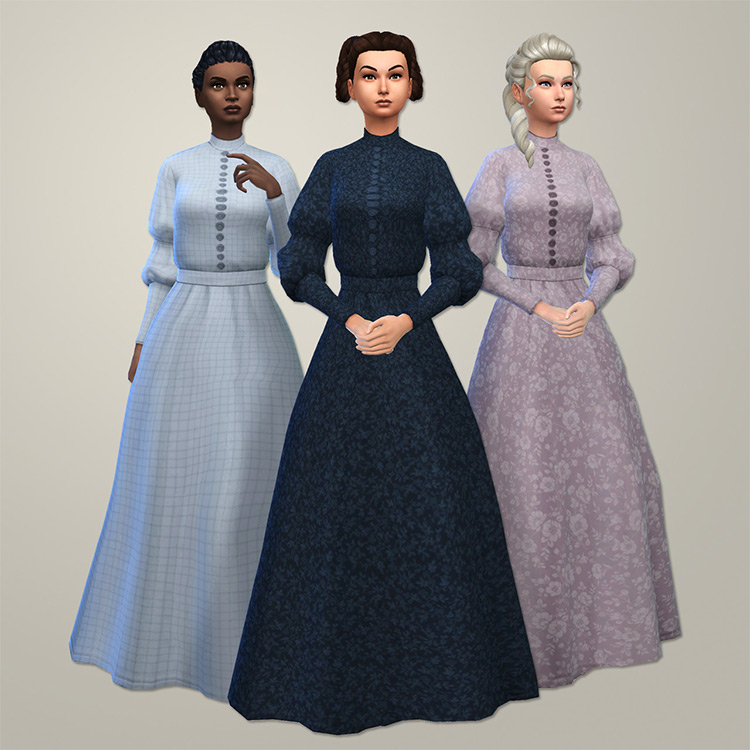 Calico Dresses Sims 4 CC