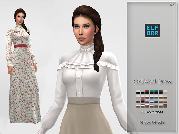 Old West Dress TS4 CC