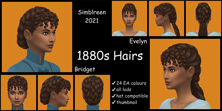 1880s Hairs Sims 4 CC