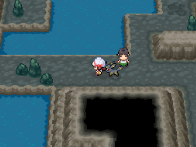 The first left-leading path in Union Cave / Pokemon HGSS