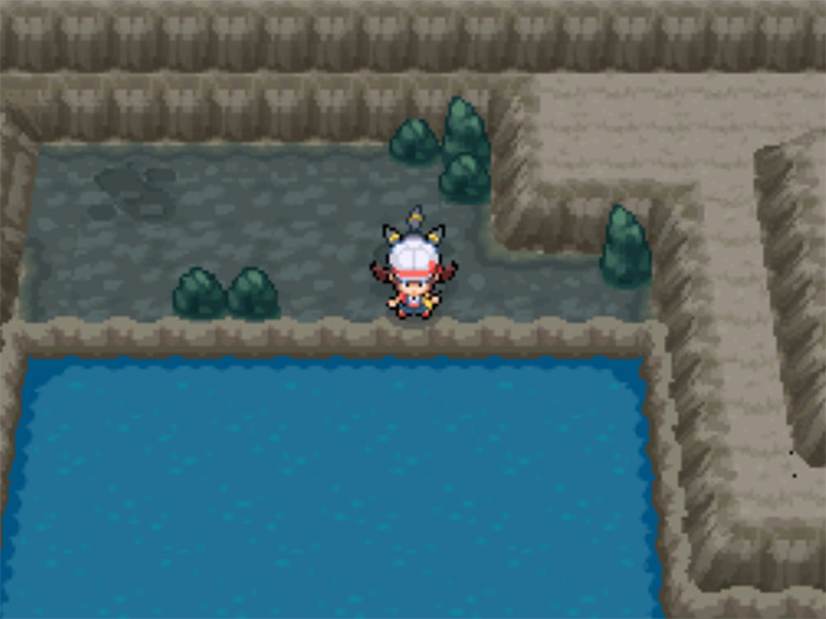 The water to Surf upon after reaching two floors below ground in Union Cave / Pokemon HGSS