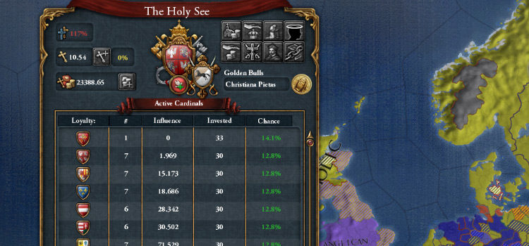 Late Game Papal Interface in EU4
