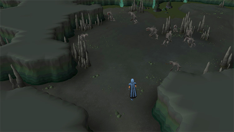 The dagannoths underneath the Isle of Stone / Old School RuneScape