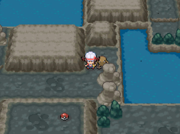 The correct place to disembark after surfing on the previous body of water / Pokemon HGSS