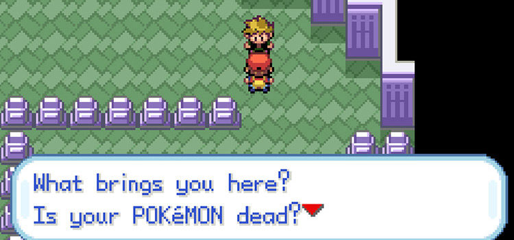 Talking to rival in Pokémon Tower (FRLG)