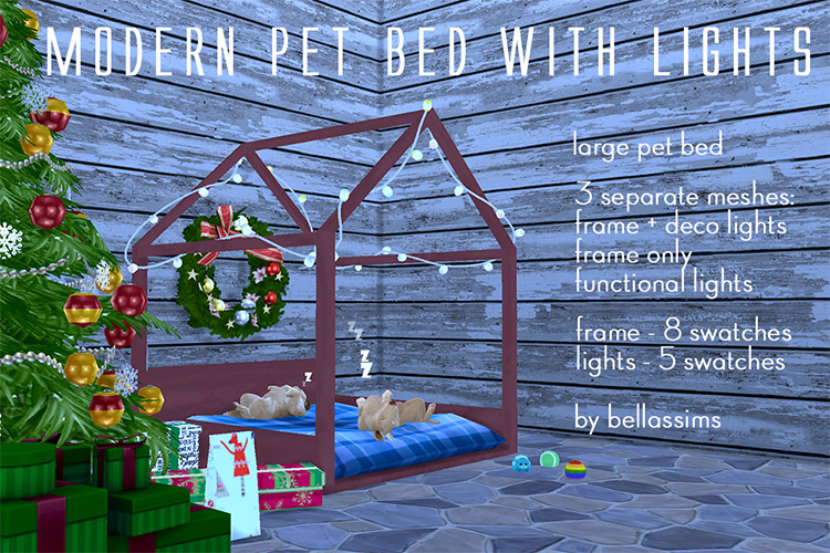 Modern Pet Bed with Lights by bellassims TS4 CC