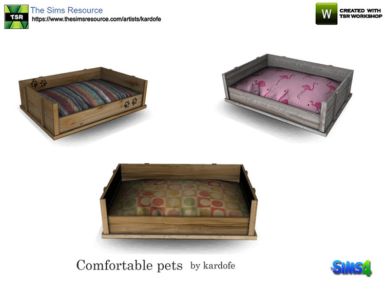 Comfortable Pets_Small Pet Bed by kardofe for Sims 4