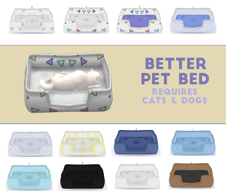 Better Pet Bed by coraborra Sims 4 CC