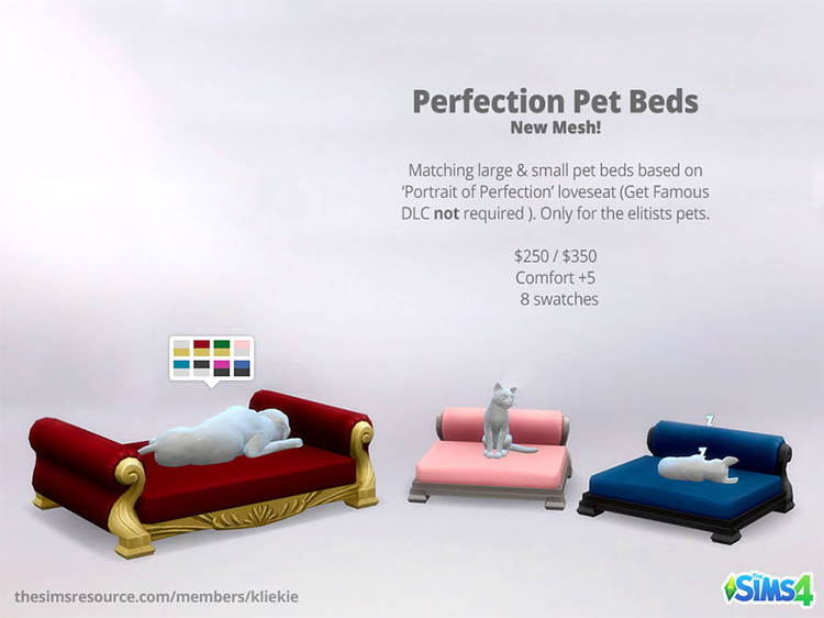 Perfection Pet Beds by kliekie Sims 4 CC