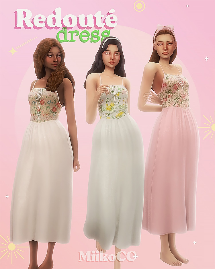 Redoute Dress / Sims 4 CC