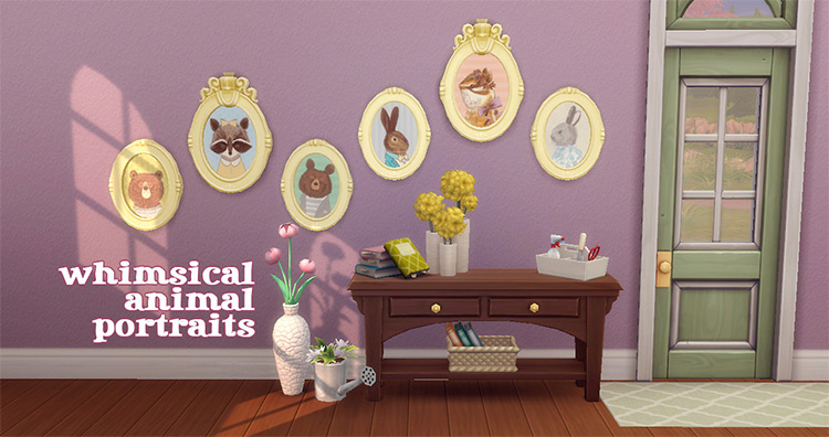 Whimsical Animal Portraits / Sims 4 CC