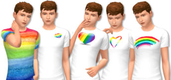 Pride t-shirts for males (TS4 CC)