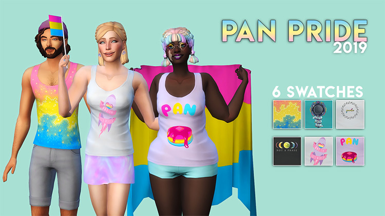 Pan Pride Top Recolors for Sims 4