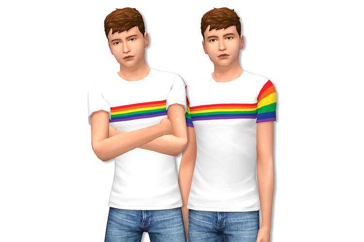 Pride Tees for Males Sims 4 CC