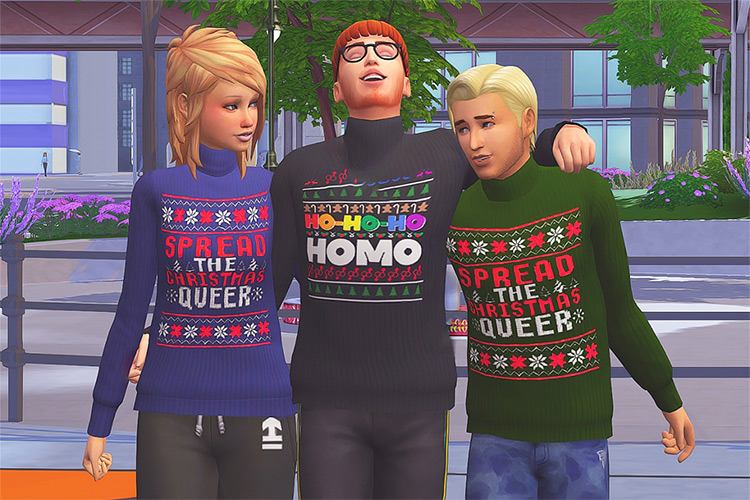 Holi-Gay Christmas Jumpers for Sims 4
