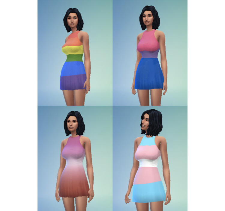 LGBTQ+ Pride Dresses for Sims 4