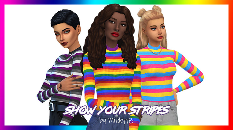 Show Your Stripes Shirt for Sims 4