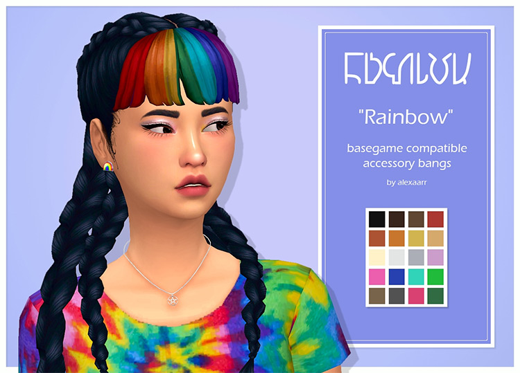 Rainbow Accessory Bangs Sims 4 CC
