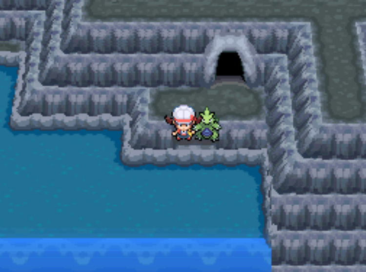 The entrance leading to the only room in Mt. Silver where wild Pupitar appear / Pokémon HGSS