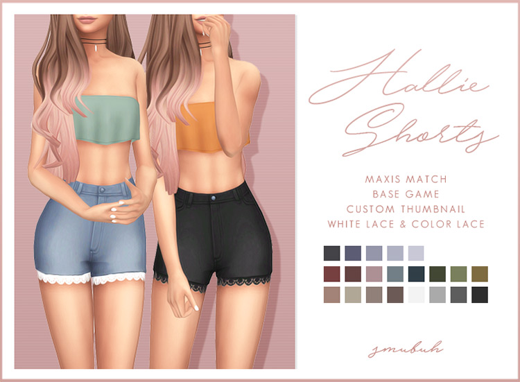 Hallie Shorts / Sims 4 CC