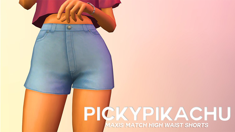 Sims 4 Maxis Match High Waisted CC  Shorts   Pants    FandomSpot - 51